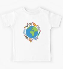 We Love Our Planet | Animals Around The World Kids Tee