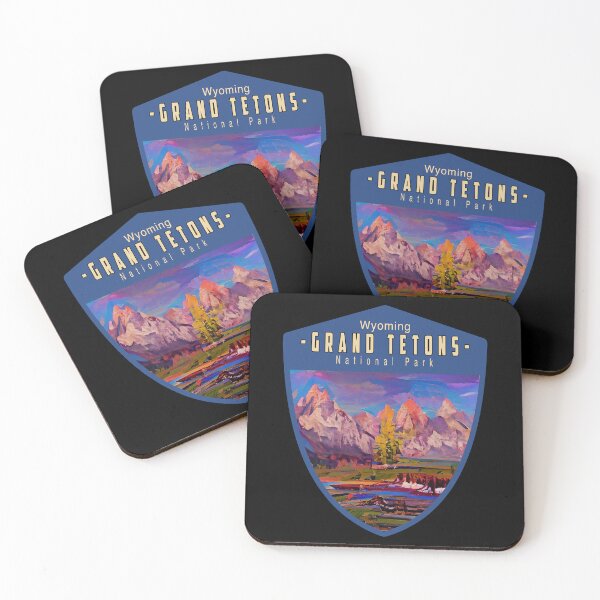 Item preview, Camping Hiking Vintage Illustrated Travel Wyoming Grand Tetons designed and sold by CattlettArt.
