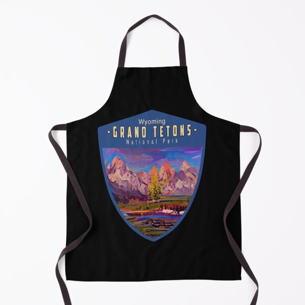 Item preview, Camping Hiking Vintage Illustrated Travel Wyoming Grand Tetons designed and sold by CattlettArt.
