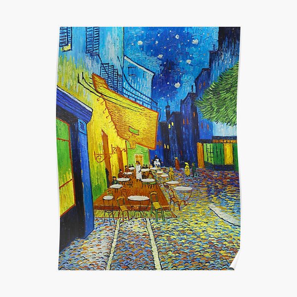 Van Gogh Café Terrace Night Famous Paintings Impressionist Poster