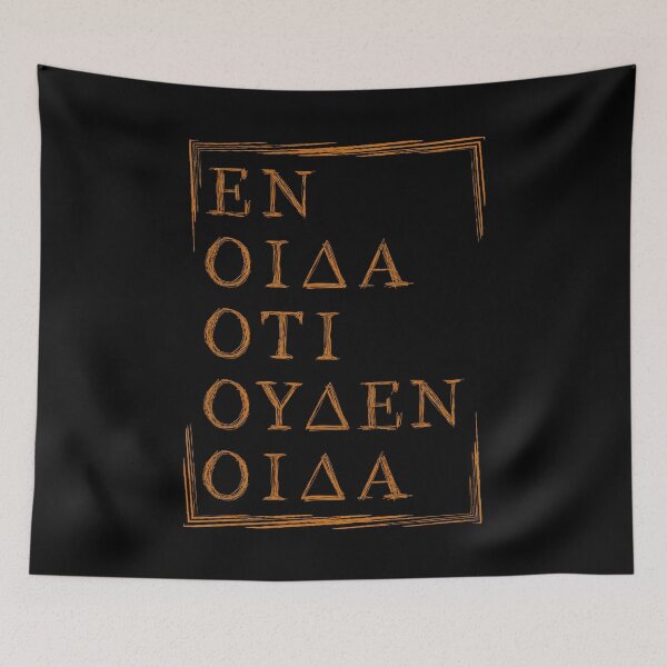 Item preview, All I Know Is I Know Nothing - Socrates Quote in Capital Greek Letters designed and sold by Happy Puppy Print On Demand.