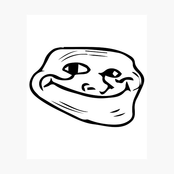 Troll de Internet, Trollface, rabia, cómico, tristeza, cara triste., cara,  monocromo, cabeza png