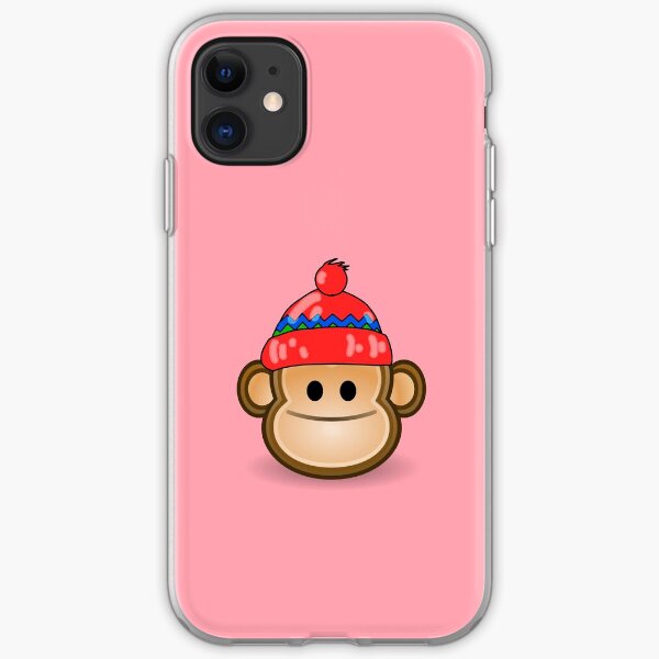 Cute Monkey wearing Beanie iPhone Soft Case