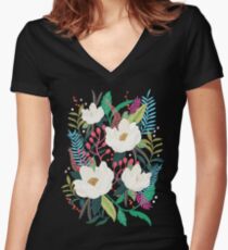 The Garden of Alice, flower, floral, blossom art print Women's Fitted V-Neck T-Shirt