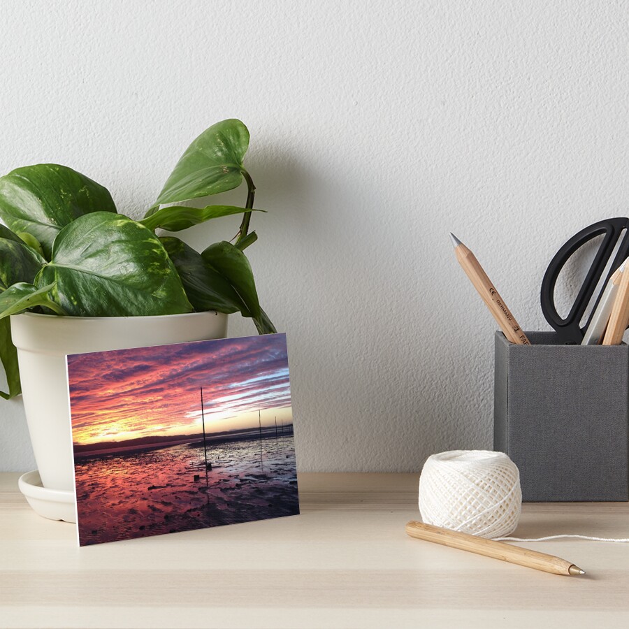 Pilgrim Posts at Sunset Art Board Print