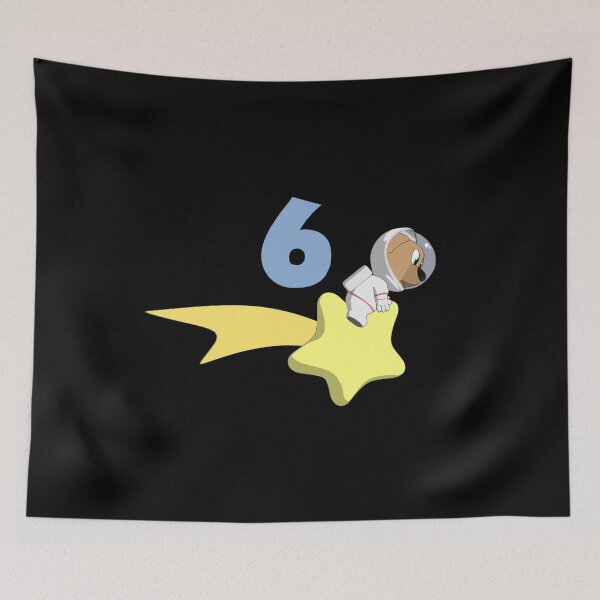 Item preview, Space Puppy On The Shooting Star - 6 Years Old 6th Birthday designed and sold by onicon.