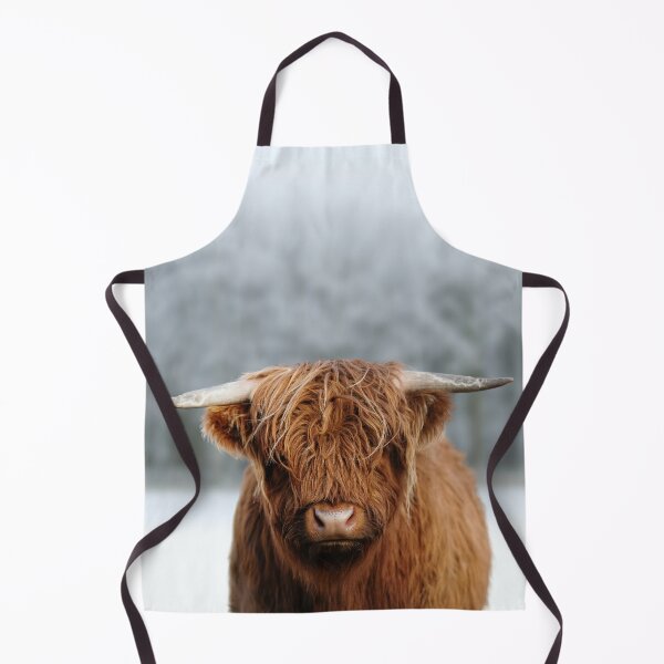 Cheeky Moo, Highland Cow Apron for Sale by Jane Stanley