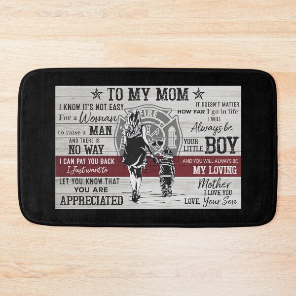 Item preview, To My Mom Firefighter Poster - To My Mom I Know It's Not Easy For A Woman To Raise A Man designed and sold by PaulaSpringArt.