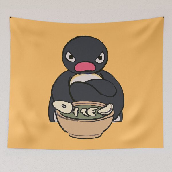 Item preview, I draw sulking penguin with his meal meme designed and sold by RansRoom.