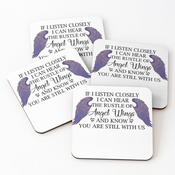 Item preview, IF I LISTEN CLOSELY I CAN HEAR THE RUSTLE OF ANGEL WINGS AND KNOW YOU ARE STILL WITH US - People in heaven, angelo, pet in heaven, people in heaven, family in heaven, loss designed and sold by GeradoSadow.