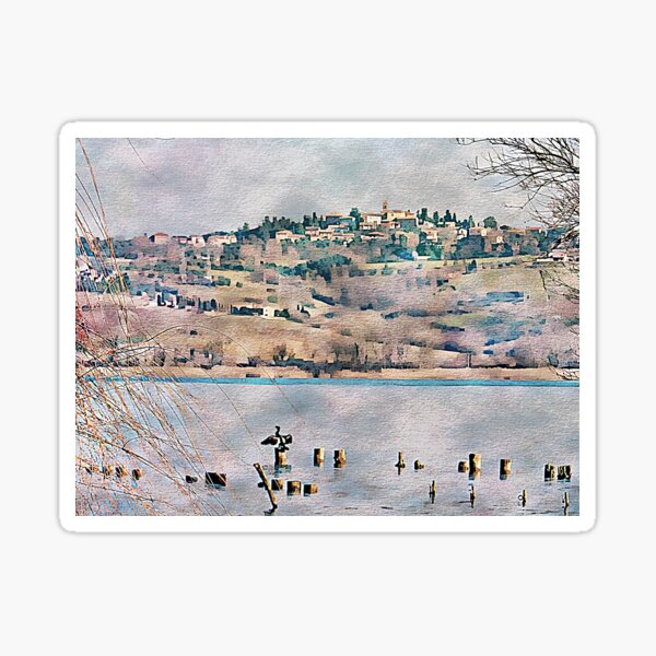 Cormorant View of Villastrada Sticker