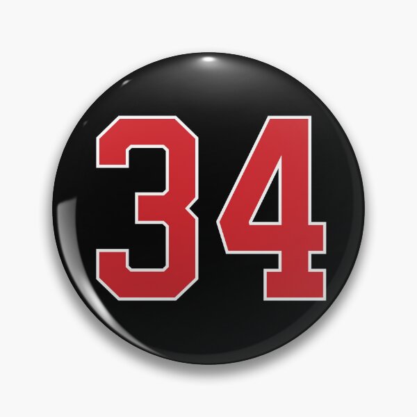 Item preview, Sports Number 34, red black color lucky sport thirty four designed and sold by ArtIsParty.