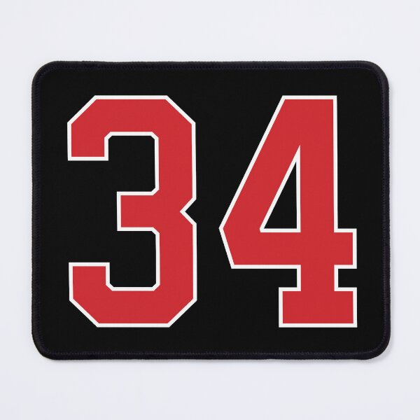 Item preview, Sports Number 34, red black color lucky sport thirty four designed and sold by ArtIsParty.
