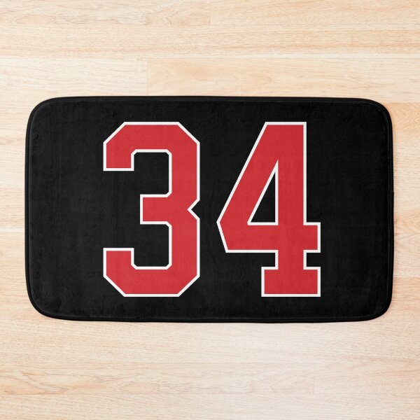 Item preview, Sports Number 34, red black color lucky sport thirty four designed and sold by ArtIsParty.