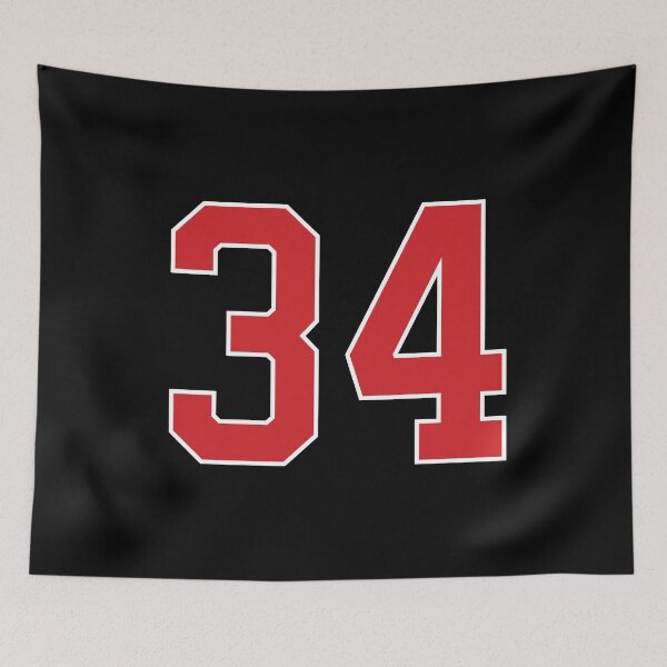 Item preview, Sports Number 34, red black color lucky sport thirty four designed and sold by ArtIsParty.