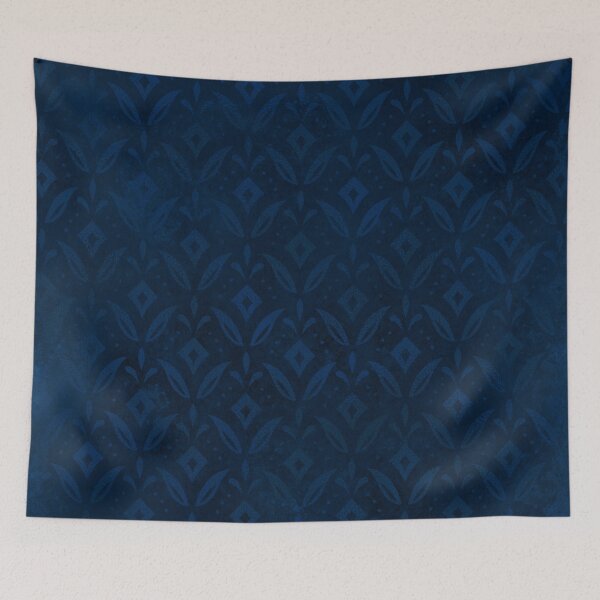 Item preview, Elegant Royal Blue Art Deco Pattern, deep blue faux metallic and velvet luxury designed and sold by Orianah.