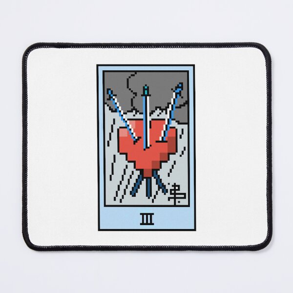 Item preview, Wait, is this pixel art tarot? White - Minor Arcana 'Three of Swords' (Design for T-shirt, stickers and other accessories) designed and sold by Pixel Waite.