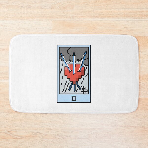 Item preview, Wait, is this pixel art tarot? White - Minor Arcana 'Three of Swords' (Design for T-shirt, stickers and other accessories) designed and sold by Pixel Waite.