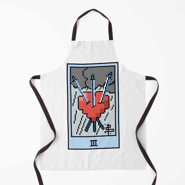 Item preview, Wait, is this pixel art tarot? White - Minor Arcana 'Three of Swords' (Design for T-shirt, stickers and other accessories) designed and sold by Pixel Waite.