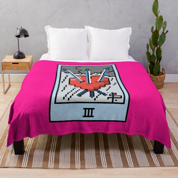 Item preview, Wait, is this pixel art tarot? Pink - Minor Arcana 'Three of Swords' (Design for T-shirt, stickers and other accessories) designed and sold by Pixel Waite.