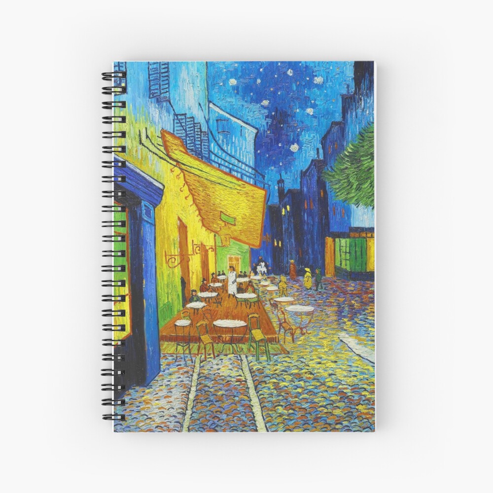 Cuaderno de espiral «Van Gogh Café Terraza Noche Pinturas famosas  Impresionista» de tanabe | Redbubble