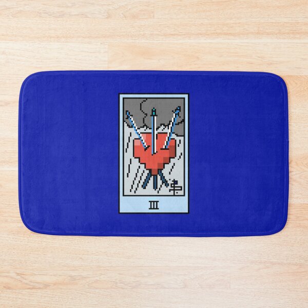 Item preview, Wait, is this pixel art tarot? Blue- Minor Arcana 'Three of Swords' (Design for T-shirt, stickers and other accessories) designed and sold by Pixel Waite.