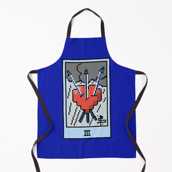 Item preview, Wait, is this pixel art tarot? Blue- Minor Arcana 'Three of Swords' (Design for T-shirt, stickers and other accessories) designed and sold by Pixel Waite.