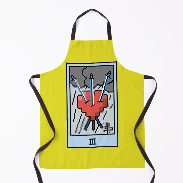 Item preview, Wait, is this pixel art tarot? Yellow - Minor Arcana 'Three of Swords' (Design for T-shirt, stickers and other accessories) designed and sold by Pixel Waite.