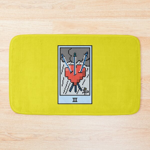Item preview, Wait, is this pixel art tarot? Yellow - Minor Arcana 'Three of Swords' (Design for T-shirt, stickers and other accessories) designed and sold by Pixel Waite.