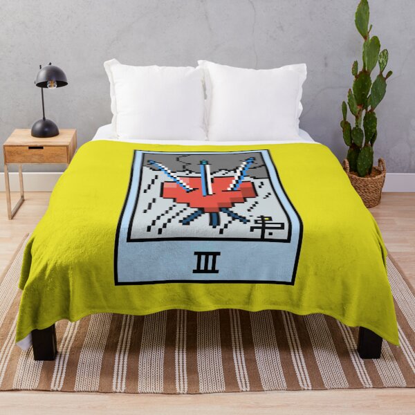 Item preview, Wait, is this pixel art tarot? Yellow - Minor Arcana 'Three of Swords' (Design for T-shirt, stickers and other accessories) designed and sold by Pixel Waite.