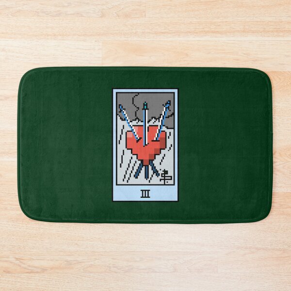 Item preview, Wait, is this pixel art tarot? Green - Minor Arcana 'Three of Swords' (Design for T-shirt, stickers and other accessories) designed and sold by Pixel Waite.