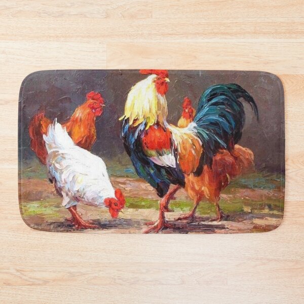 Item preview, Whimsical Roosters in a Grassy Field designed and sold by SweetMySpot.