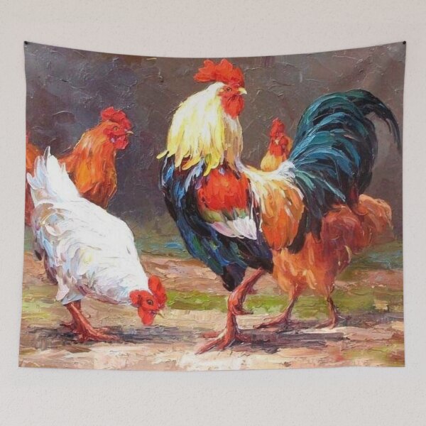 Item preview, Whimsical Roosters in a Grassy Field designed and sold by SweetMySpot.
