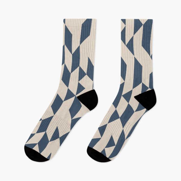 Item preview, Abstract Geometric Pattern Ivory and Navy designed and sold by meggydesigns.