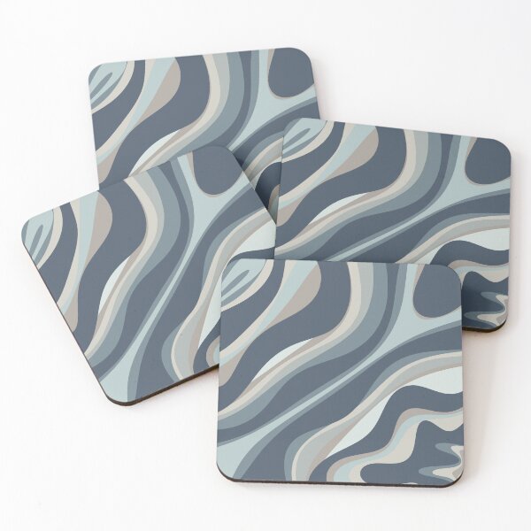 Item preview, Trippy Dream Modern Retro Abstract Pattern in Neutral Blue Grey Tones designed and sold by kierkegaard.
