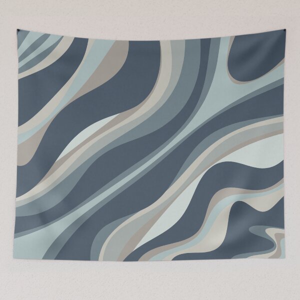 Item preview, Trippy Dream Modern Retro Abstract Pattern in Neutral Blue Grey Tones designed and sold by kierkegaard.