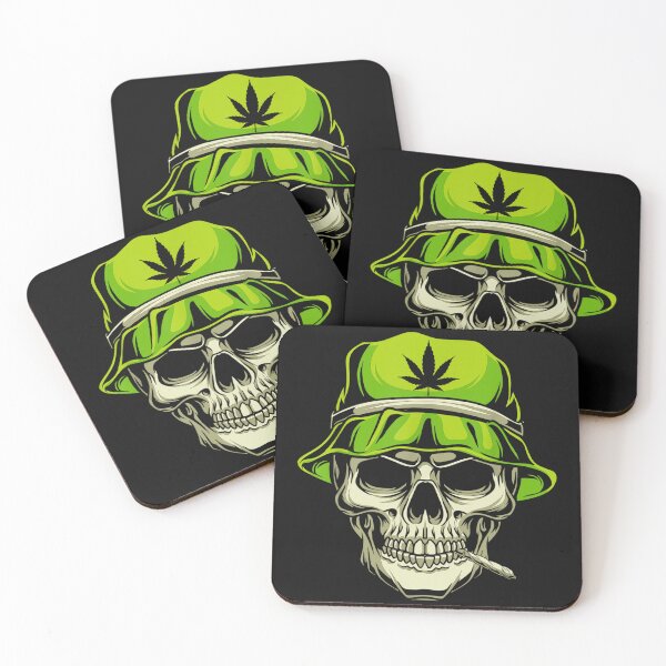 Item preview, Skull With Hat Illustration - Cannabis Leaf Weed designed and sold by Chad6438.