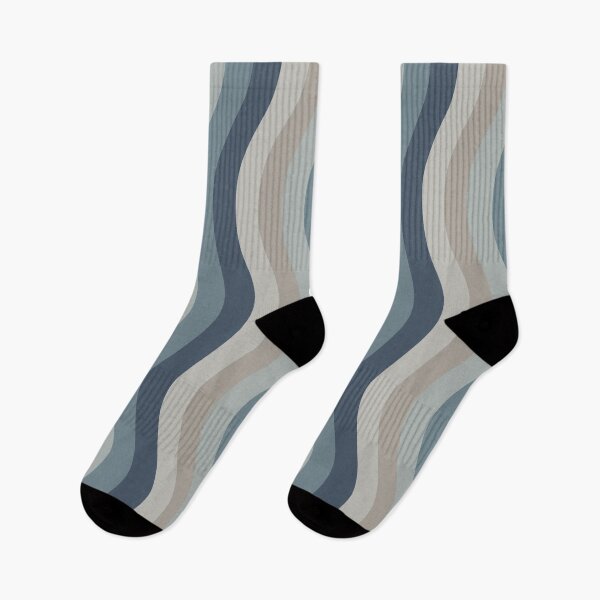Item preview, Wobbly Stripes Pattern in Neutral Blue Grey Tones designed and sold by kierkegaard.