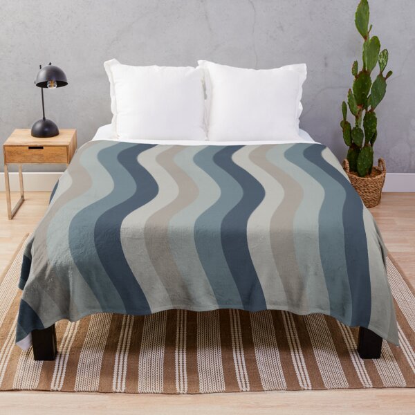 Item preview, Wobbly Stripes Pattern in Neutral Blue Grey Tones designed and sold by kierkegaard.