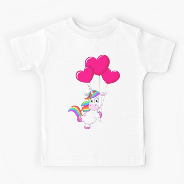 Item preview, Cute unicorn floats on heart balloons designed and sold by Christine Wulf.