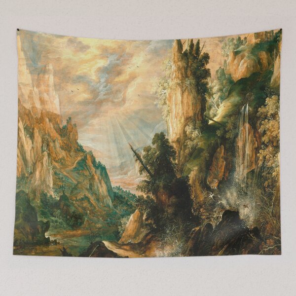 Item preview, Mountainous Landscape with a Waterfall by Kerstiaen de Keuninck designed and sold by si3iy.