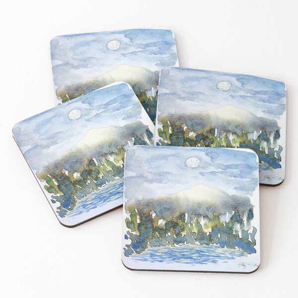 Item preview, Watercolor forest scene at night designed and sold by LillybellDesign.