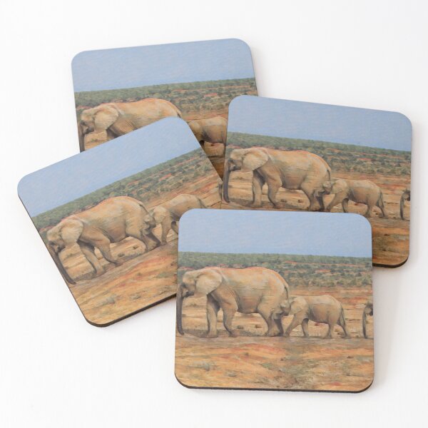 Item preview, African elephant family in a row in South Africa designed and sold by Photopat.