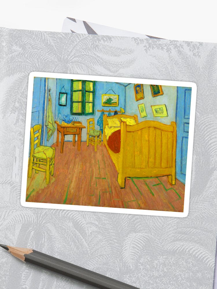 Vincent Van Gogh Room Painting Bedroom Famous Impressionist Sticker By Tanabe