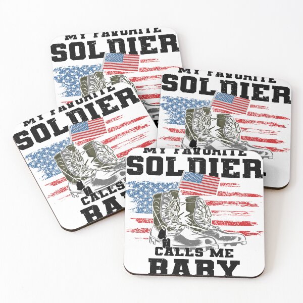 Item preview, My Favorite Soldier Calls Me Baby  Support the Army - Distressed Font and Graphics designed and sold by davidmurtagh.