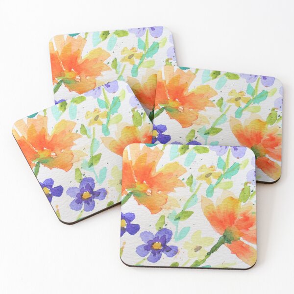 Item preview, Orange and Purple Watercolor Blossoms designed and sold by RachLuna.