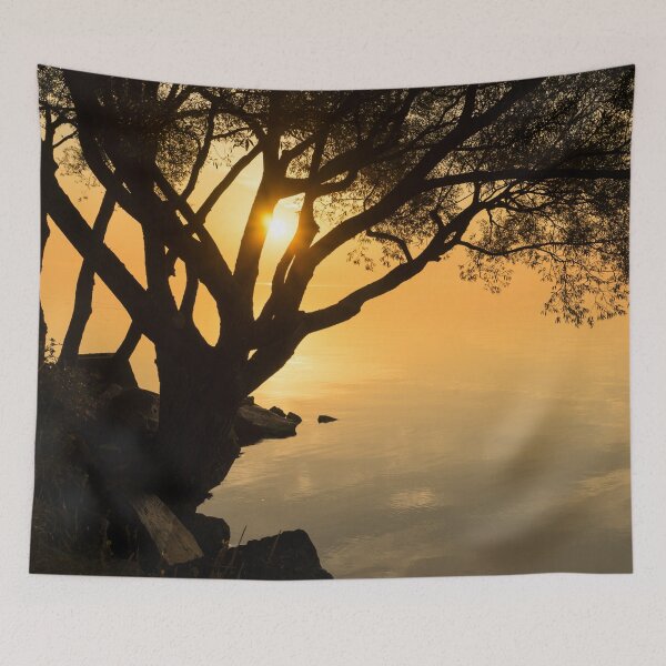 Item preview, Framed by Willows - Splendid Waterside Sunup on Lake Ontario in Toronto designed and sold by Georgia Mizuleva.