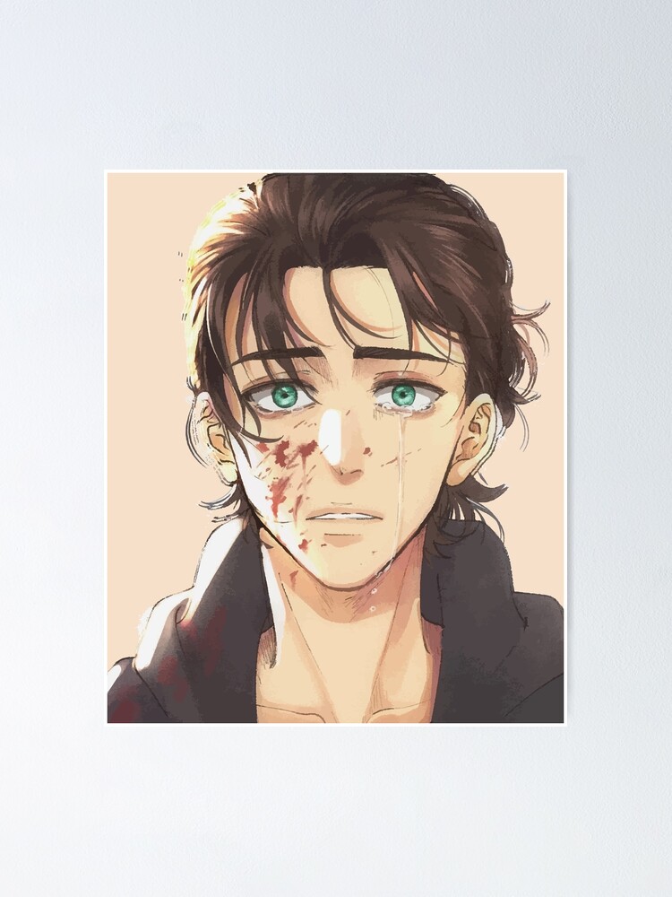 "Sad Eren Yeager Crying Attack On Titan Anime" Poster by Real1One