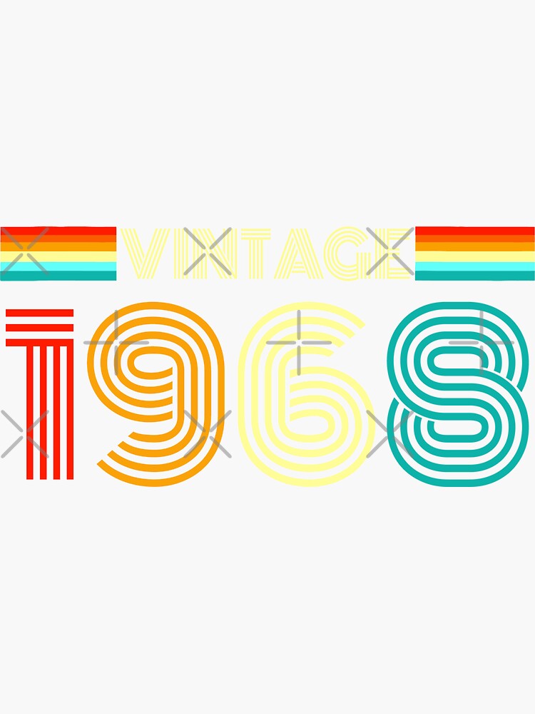 &ldquo;Vintage Retro 1968 - Vintage 1968 Birthday Gift&rdquo; Sticker by Retrolly