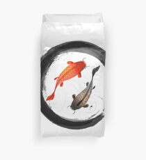 Japanese Koi Vintage Ink Shodo Duvet Cover